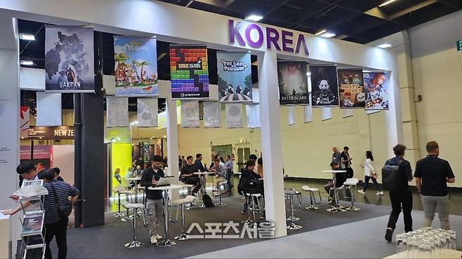 ‘게임스컴 2025’에 마련된 한국콘텐츠진흥원 B2B 공동관 부스 전경. 쾰른=김민규 기자 kmg@sportsseoul.com