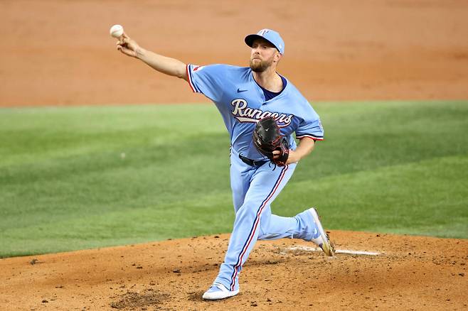 텍사스 레인저스 메릴 켈리가 역투하고 있다. AFP연합뉴스