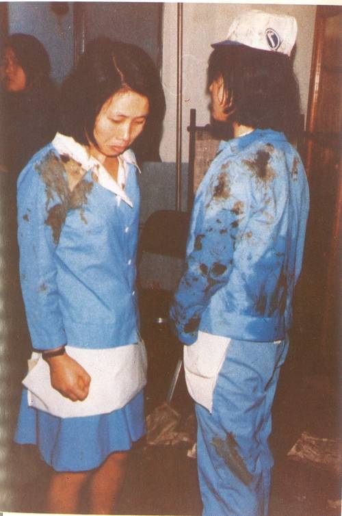 1978년 2월 21일 동일방직 똥물사건 당시 사측이 뿌린 똥물을 뒤집어 쓴 여공들의 모습. /동일방직 노동조합 운동사 제공