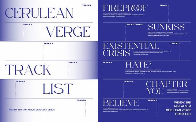 웬디는 'EXISTENTIAL CRISIS'의 작사, 'Hate²'의 작사와 작곡을 맡았다. 'Hate²'는 웬디의 첫 자작곡이다. /어센드