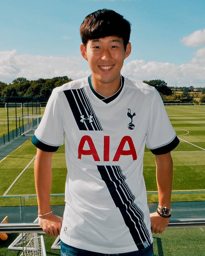 2015년 8월 토트넘에 입단한 손흥민. 토트넘 홋스퍼 공식 SNS
