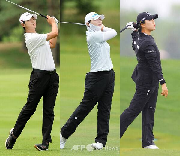 2025년 미국여자프로골프(LPGA) 투어 FM 챔피언십에 출전한 박성현, 이미림, 윤이나 프로. 사진제공=ⓒAFPBBNews = News1 (사진을 무단으로 사용하지 마십시오)