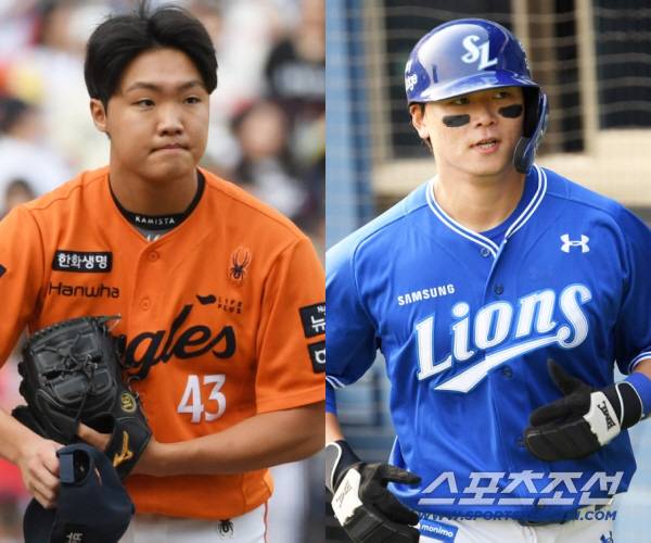 정우주(왼쪽)-박승규. 스포츠조선DB