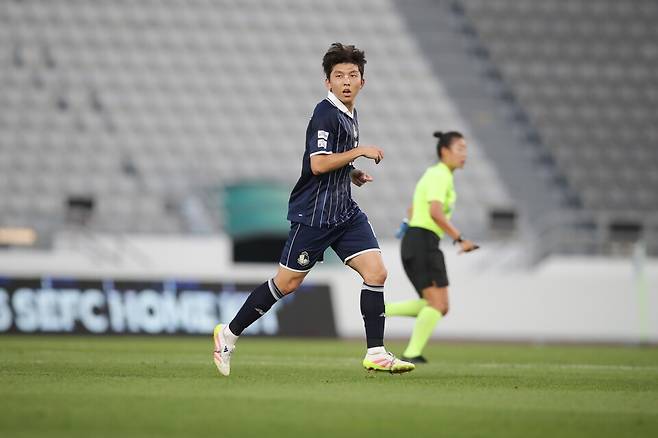 서울이랜드 미드필더 서재민. /사진=한국프로축구연맹