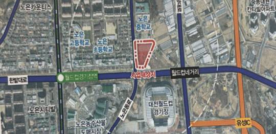 '노은유수지 공영주차장 조성사업' 위치도. 방진영 시의원 제공