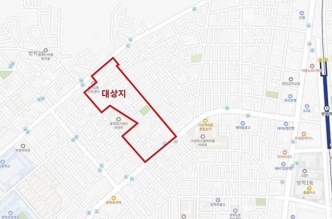 도봉구 방학동 638번지 일대 위치도. 도봉구 제공