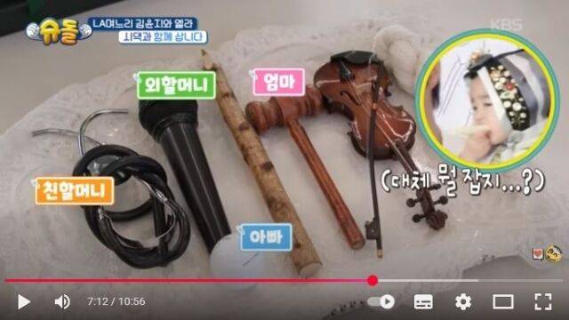 가수 겸 배우 김윤지 딸 엘라의 돌잔치 현장이 공개됐다./KBS 2TV '슈퍼맨이 돌아왔다'