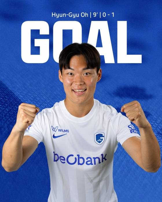 =클럽 브뤼헤와 벨기에 프로축구 프로리그 개막전에서 득점을 터트린 오현규. /사진=KRC헹크 공식 사회관계망서비스(SNS)