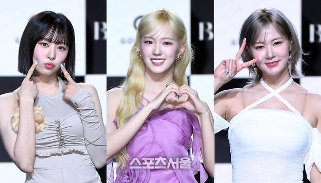 비웨이브에 남게 된 지언-윤슬-레나. 스포츠서울 DB.