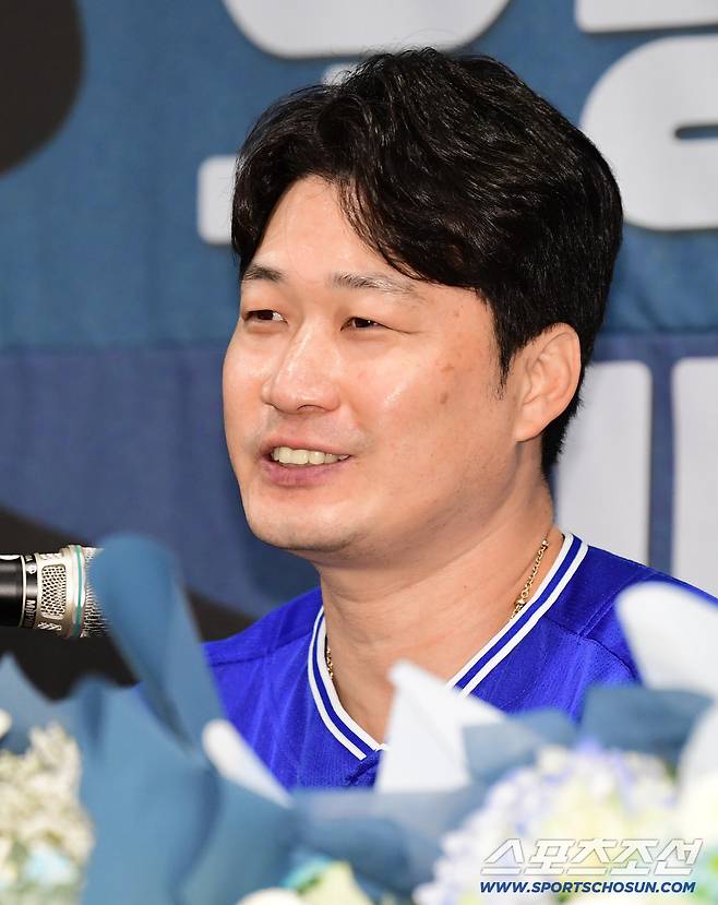 7일 오후 인천 송도 오라카이호텔에서 삼성 라이온즈 오승환 은퇴 기자회견이 열렸다. 은퇴 소감을 말하고 있는 오승환. 인천=송정헌 기자songs@sportschosun.com/2025.08.07/