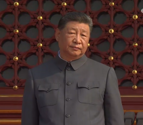 3일 전승절 80주년 기념 열병식에서 사열하는 시진핑 중국 국가주석. CCTV화면 캡처