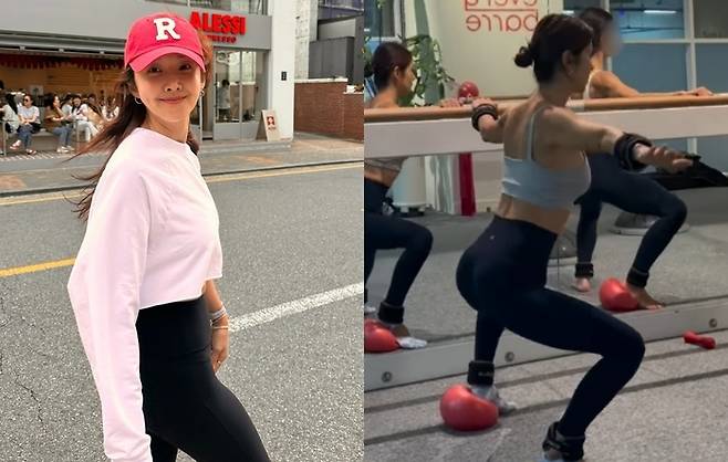 김빈우, 김빈우가 하는 바레 동작. 사진|김빈우 SNS