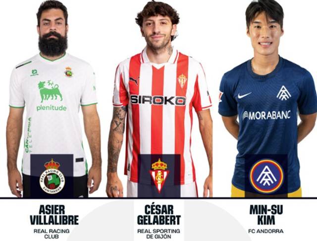 라리가2 8월 이달의 선수 후보에 오른 김민수(오른쪽). /사진=라리가2 SNS