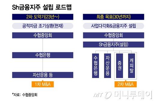 Sh금융지주 설립 로드맵/그래픽=이지혜