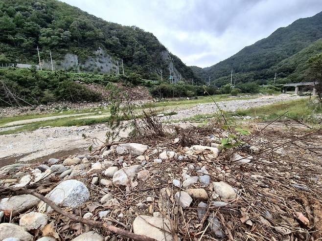 7일 강원 강릉시 주요 상수원인 오봉저수지 상류가 메말라 있다. /연합뉴스