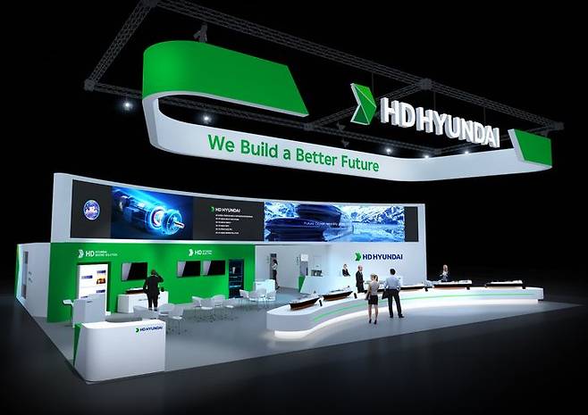 이탈리아 밀라노에서 열린 ‘가스텍2025’에 마련된 HD현대 부스 조감도.ⓒHD현대