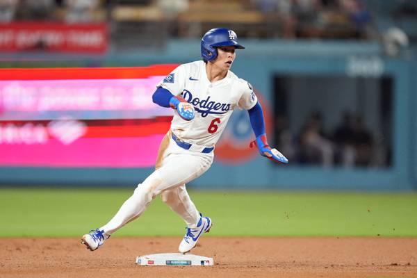 김혜성은 볼넷 출루 이후 도루를 기록했다. 사진= Kirby Lee-Imagn Images= 연합뉴스 제공