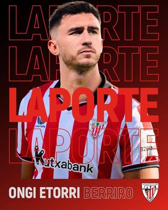 에미리크 라포르트 아슬레틱 빌바오 입단 사진. /사진=아슬레틱 빌바오 공식 사회관계망서비스(SNS)