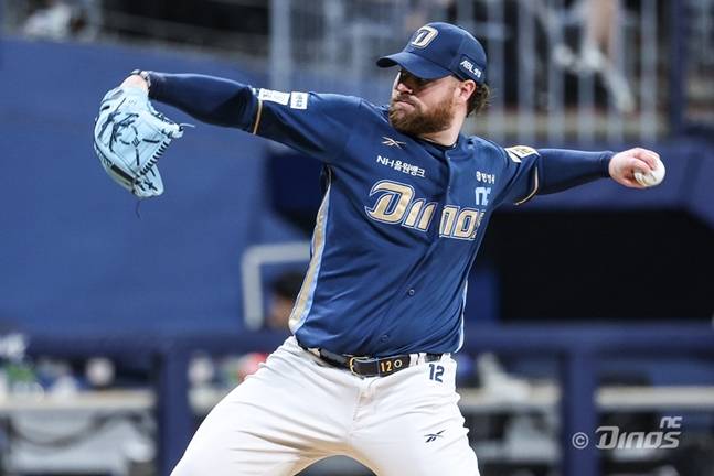 11일 키움전에 선발등판한 로건의 모습. /사진=NC 다이노스