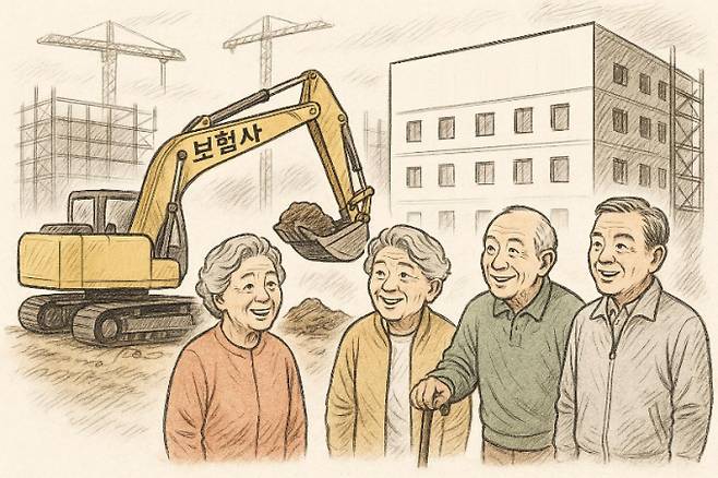 보험사들이 요양시설을 통해 시니어케어 시장을 공략하고 있다./그래픽=챗GPT 생성이미지