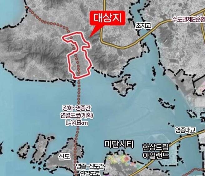 ▲ 강화남단 경제자유구역 신규 지정 사업 대상지 위치도