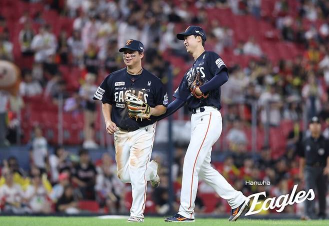 ▲ 한화는 그간 100% 실력을 발휘하지 못했던 선수들까지 오름세를 타며 가을을 기대케 하고 있다 ⓒ한화이글스