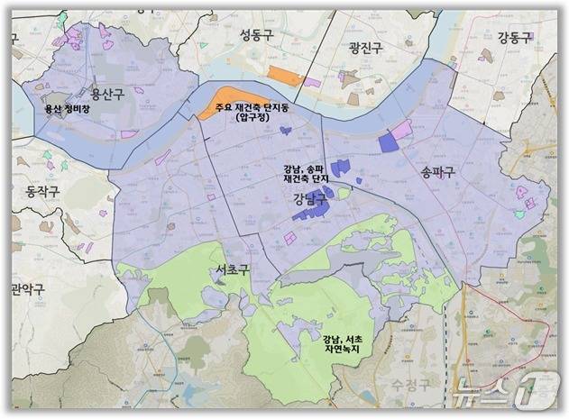 서울시 토지거래허가구역 재지정 현황 (서울시 제공) 뉴스1 ⓒ News1