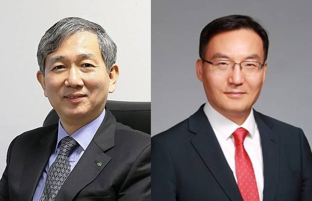황성엽 신영증권 대표(왼쪽부터)와 이현승 전 KB자산운용 대표는 최근 차기 금투협회장 선거에 출마를 선언해 업계의 관심을 받고 있다. /각사
