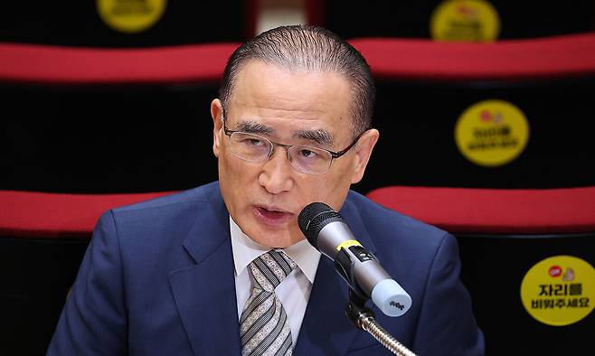 위성락 국가안보실장이 19일 용산 대통령실에서 이재명 대통령 UN 총회 순방 일정 관련 브리핑을 하고 있다. 연합뉴스