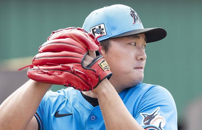 디트로이트 고우석은 21일(한국시간) 프린시펄 파크에서 열린 ‘2025 MiLB’ 컵스와 원정경기에서 구원등판해 2이닝 세이브로 4-2 승리를 지켰다. 사진은 마이애미 시절 고우석.|AP뉴시스