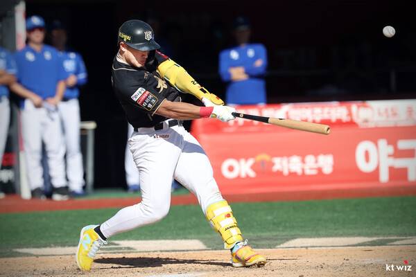 2점 홈런을 날린 안현민(사진=KT)