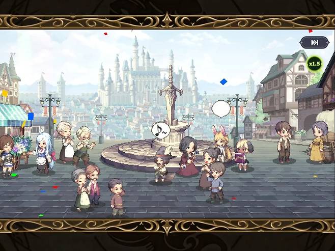 - 고전 RPG 감성의 컷신이 많은 가디스 오더. "스킵하기보다는 1.5배속으로 감상해보자. 좋은 템포로 즐길 수 있다."