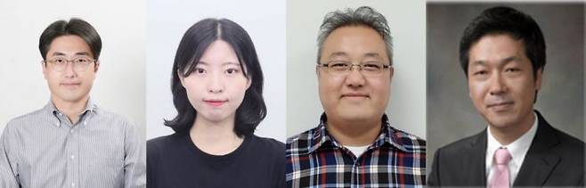 연구진, (왼쪽부터) 강석주 UNIST 교수, 차현지 UNIST 연구원(제1저자), 안석훈 KIST 박사, 곽상규 고려대 교수. UNIST 제공