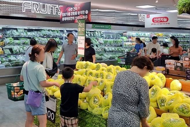 롯데마트 제타플렉스 잠실점 과일매대 전경