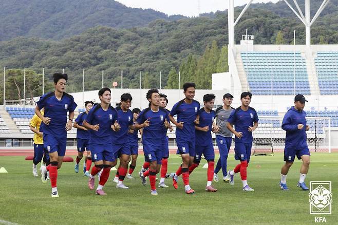 2025 FIFA U-20 월드컵에 나서는 선수단이 훈련하고 있다. 사진=대한축구협회