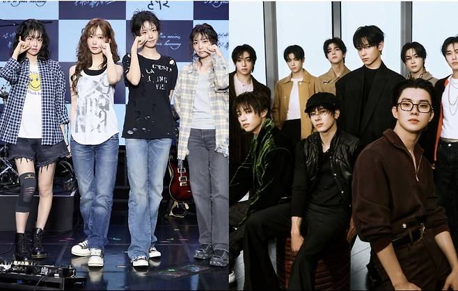 그룹 QWER(왼쪽)과 더보이즈.