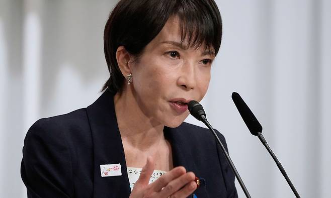 일본 자민당 총재선거에 출마한 다카이치 사나에 전 경제안보담당상. AP연합뉴스