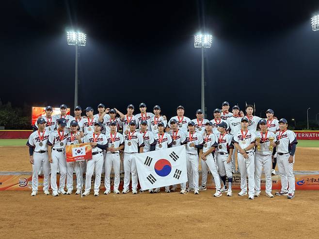 제31회 아시아야구선수권대회에서 3위를 차지한 한국 야구 대표팀. 대한야구소프트볼협회 제공