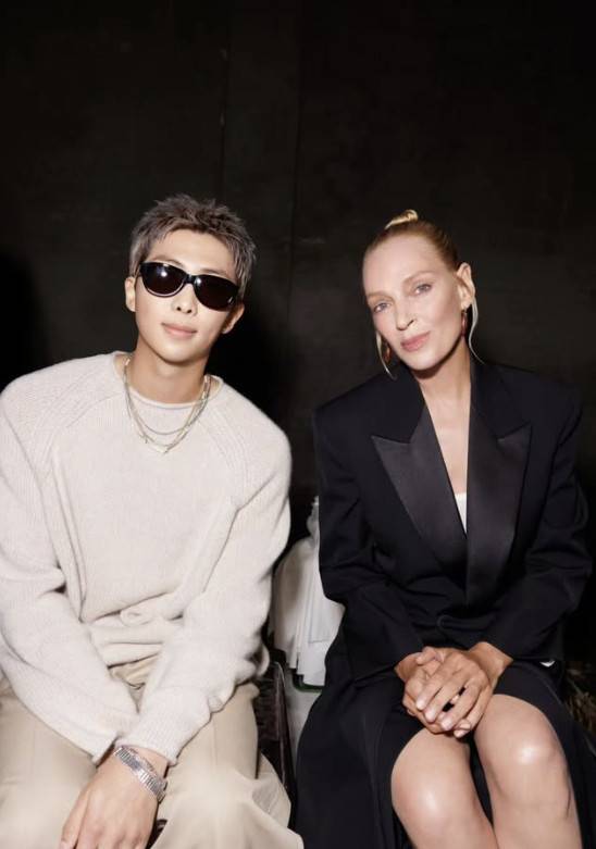 왼쪽부터 RM, 우마 서먼/RM 소셜 계정 캡처