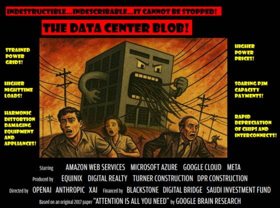 JP모건자산운용 셈발레스트 회장의 '데이터센터 확장(blob)' 풍자 이미지. 자료=JPMAM