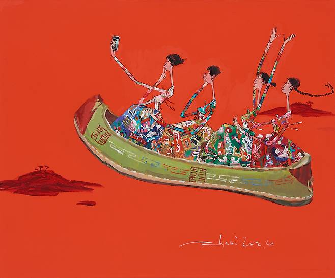 가시나_라라2514 60.9×72.7cm Acrylic on canvas 2025 사진 | 최경자 작가 제공