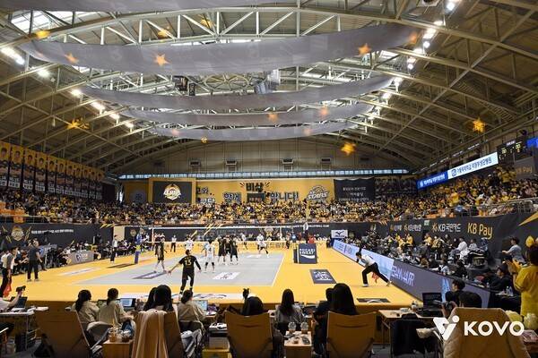 2024~25시즌 경민대에서 KB손해보험의 홈 경기가 열리고 있는 모습. /사진=KOVO