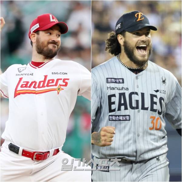 올해 역대급 탈삼진 맞대결을 펼친 앤더슨(왼쪽)과 폰세. IS 포토