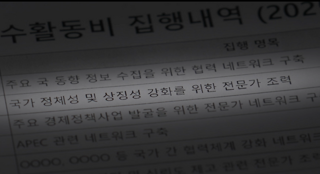 이재명 대통령실은 특수활동 수행과 거리가 멀어보이는 ‘국가 정체성 및 상징성 강화를 위한 전문가 조력’ 등에도 특수활동비를 집행했다.