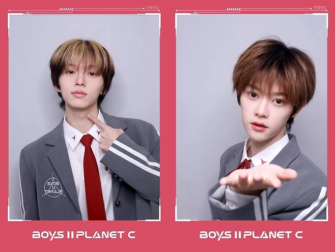 펑진위(왼쪽), 쑨지아양. 사진 | 엠넷 ‘보이즈2플래닛’ C그룹 공식 SNS