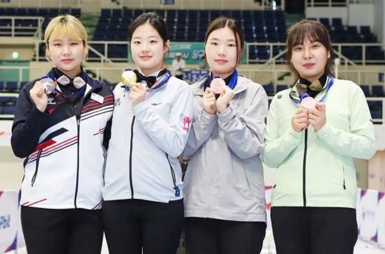 제106회 전국체육대회 여자3쿠션 입상자. (사진=대한당구연맹)