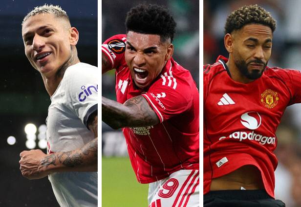 토트넘 히샤를리송, 노팅엄 이고르 제주스, 맨유 마테우스 쿠냐(왼쪽부터). AP·로이터연합·게티이미지코리아