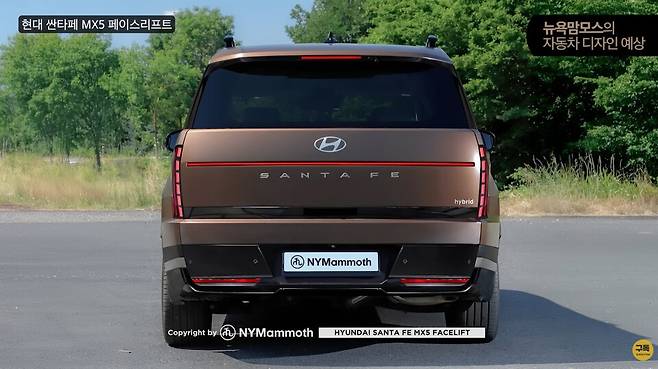 현대차 싼타페 페이스리프트 예상도 (출처=NYMammoth)