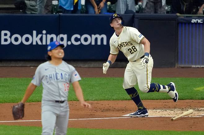 앤드류 본에게 1회 3점 홈런을 내준 이마나가. AFP연합뉴스