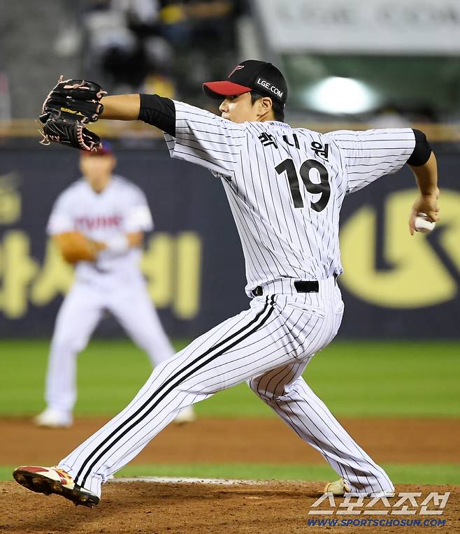 20일 잠실구장에서 열린 LG 트윈스와 삼성 라이온즈의 경기. LG 박시원이 역투하고 있다. 잠실=박재만 기자 pjm@sportschosun.com/2025.09.20/